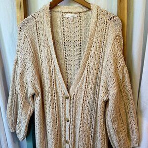 Lauren Conrad Soft Pink Cardigan with buttons, size XL